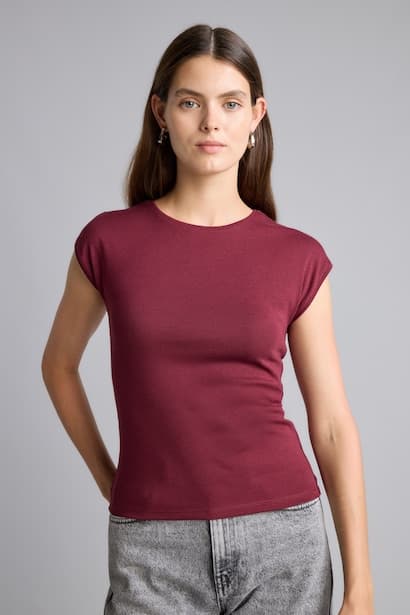 Slim Fit Basic Solid Modal Crew Neck Short Sleeve T-Shirt (3)