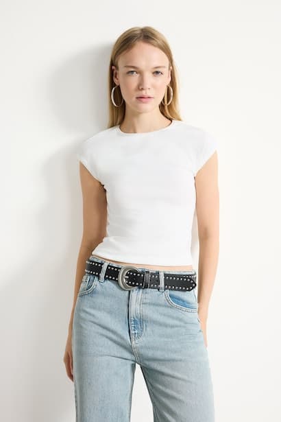 Slim Fit Basic Modal Crew Neck Short Sleeve T-Shirt