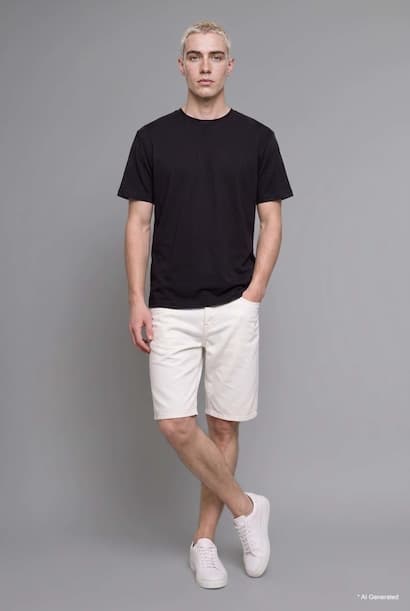 Regular Fit Denim Bermuda Shorts with Pockets
