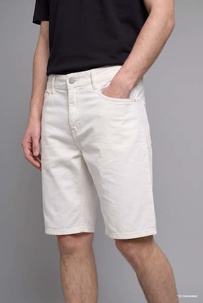 Regular Fit Denim Bermuda Shorts with Pockets (4)