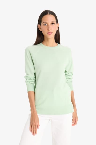 Relax Fit Crew Neck Basic Knit Pullover (3)