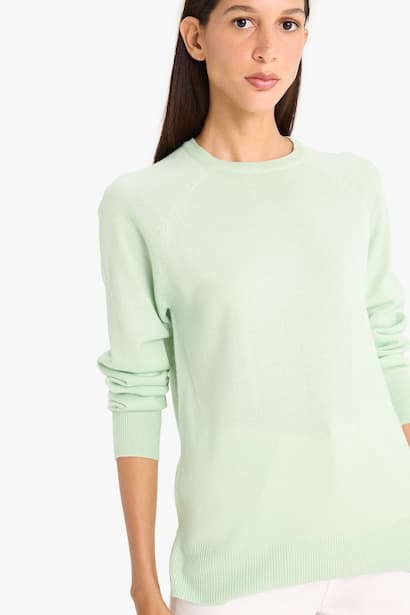 Relax Fit Crew Neck Basic Knit Pullover (4)