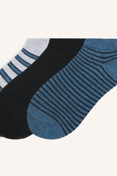 Boy Cotton 3 Piece Ankle Socks (4)