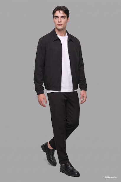 Regular Fit Polo Neck Lining Jacket
