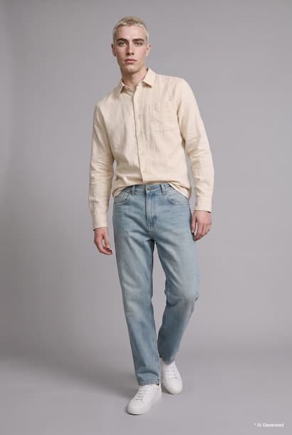 Baggy Fit Mid-Rise Wide Leg Jeans Denims