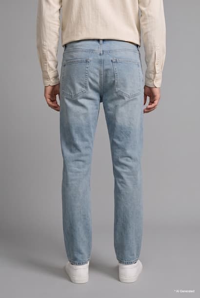 Baggy Fit Mid-Rise Wide Leg Jeans Denims (٤)