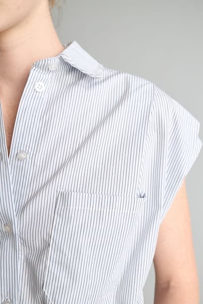 100% Cotton Crop Poplin Classic Collar Shirt (٤)