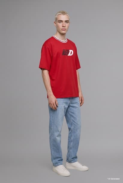 Initial D Boxy Fit Striped T-Shirt (3)