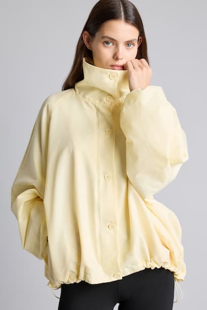 Oversize Fit Stand Collar Zip-Up Jacket