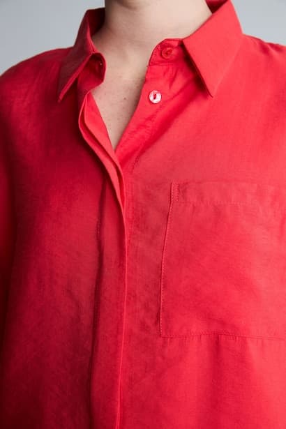 Overshirt Fit Modal Single Pocket Short Sleeve Shirt (٤)