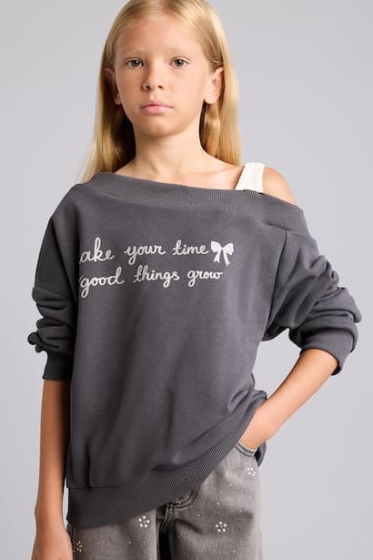 Girl Off Shoulder Sweatshirt