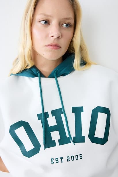 Oversize Fit 100% Cotton Printed Crew Neck Sweatshirt Knitwear (٤)