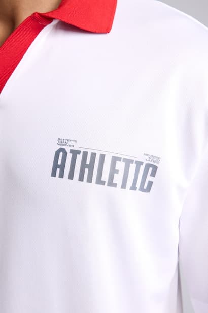 Quick Dry Boxy Fit Back Print Polo T-Shirt (4)