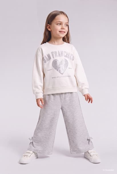 Baby Girl Printed Sweatshirt and Sweatpants Set