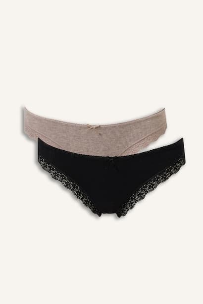 2 Piece Ribbed Brazilian Panties Underwear