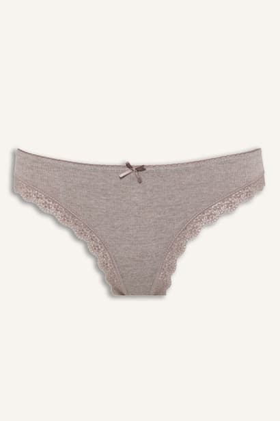 2-Pack Ribbed Lace and Bow Details Briefs Underwear (٣)