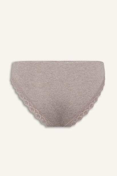 2-Pack Ribbed Lace and Bow Details Briefs Underwear (٤)