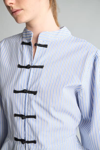 100% Cotton Fitted Striped Poplin Shirt (٤)
