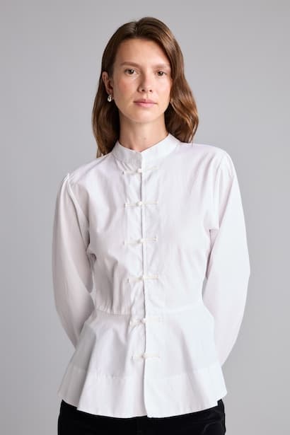 Slim Fit Poplin Long Sleeve Shirt (٣)