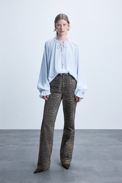 100% Cotton Straight Fit Gabardine Regular Waist Trousers