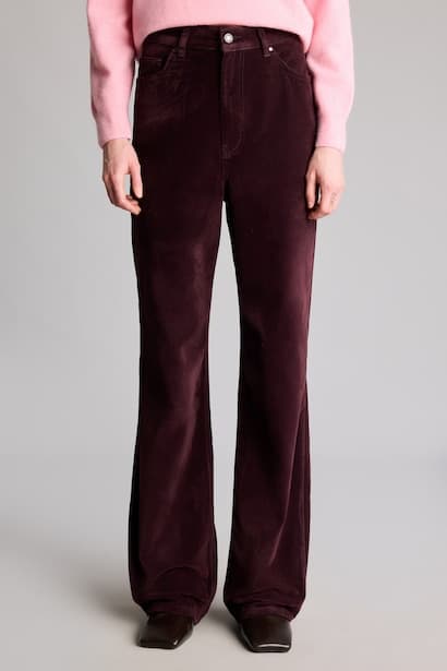 High Waist Straight Fit Gabardine Trousers (٤)