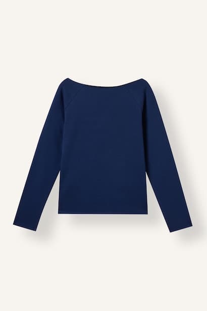 Girl Slim Fit Basic Wide Collar Raglan Sleeves T-Shirt (3)