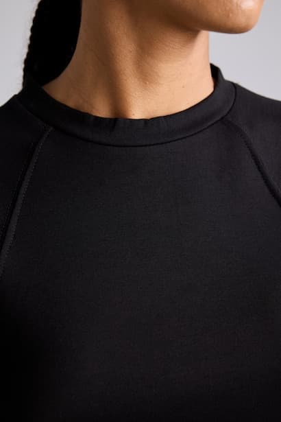 Regular Fit Crew Neck Seam Detail Raglan Short Sleeve Basic T-Shirt (٤)
