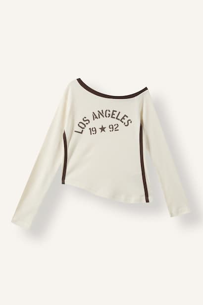Girl 100% Cotton Fashion Fit Asymmetrical Printed T-Shirt