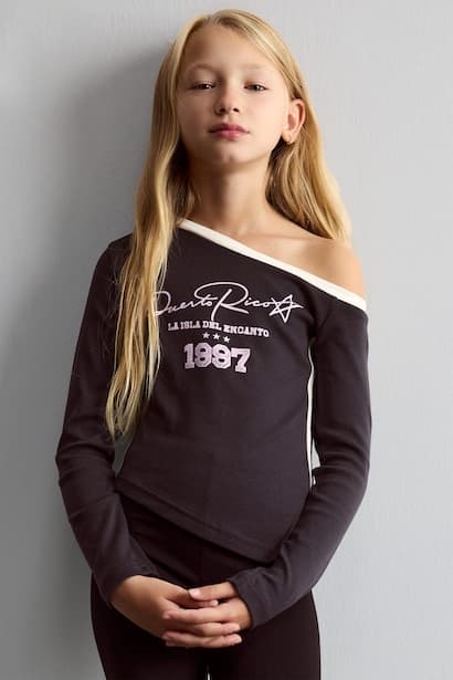 Girl 100% Cotton Fashion Fit Asymmetrical Waist T-Shirt (٣)