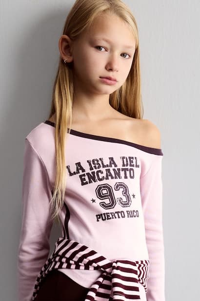 Girl 100% Cotton Fashion Fit Asymmetric Waist T-Shirt