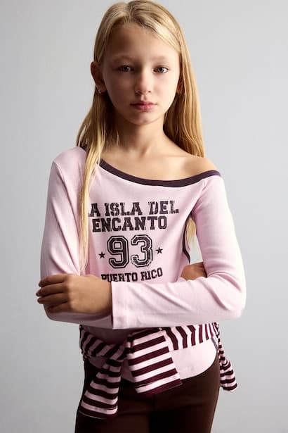 Girl 100% Cotton Fashion Fit Asymmetric Waist T-Shirt (3)