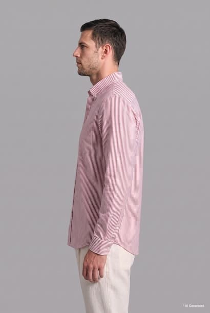 Regular Fit Striped Cotton Shirt (٣)