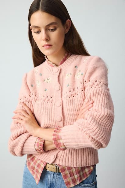 Regular Fit Knit Floral Cardigan (3)