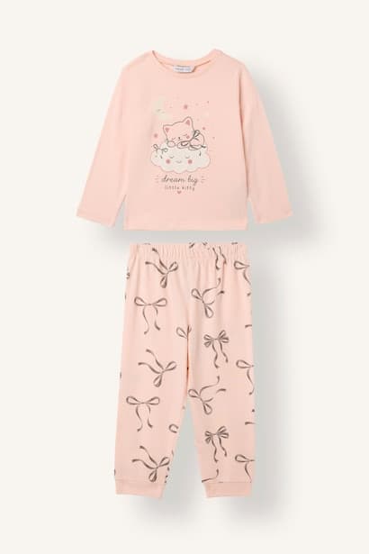 Baby Girl 2 Piece Cotton Pyjama Set Homewear (٤)