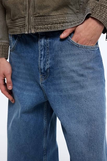 Relax Fit Mid Waist Straight Leg Jeans Denims (٤)