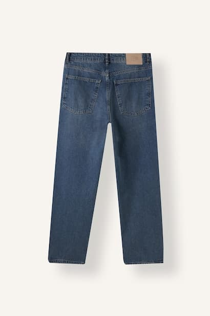 Baggy Fit Wide Leg Denim Trousers (٣)