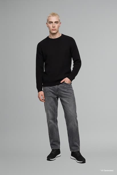 Baggy Fit Wide Leg Regular Waist Jeans Denims