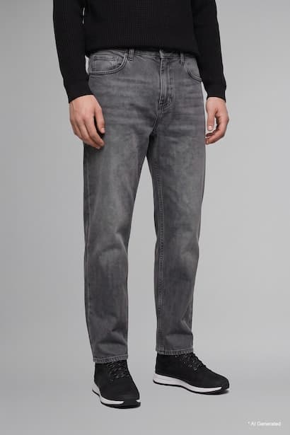 Baggy Fit Wide Leg Regular Waist Jeans Denims (٣)
