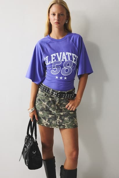Fitted Short Sleeve Ribbed T-Shirt