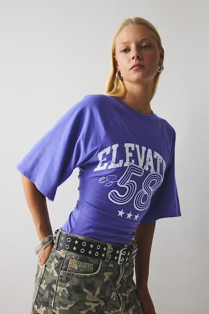 Fitted Short Sleeve Ribbed T-Shirt (٤)