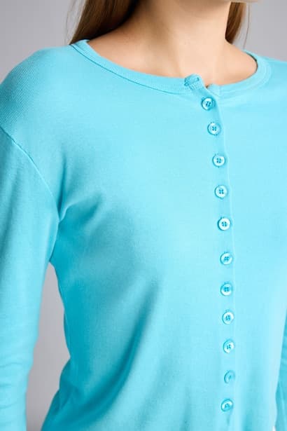 Slim Fit Ribbed Knit Basic Cardigan T-Shirt (٤)