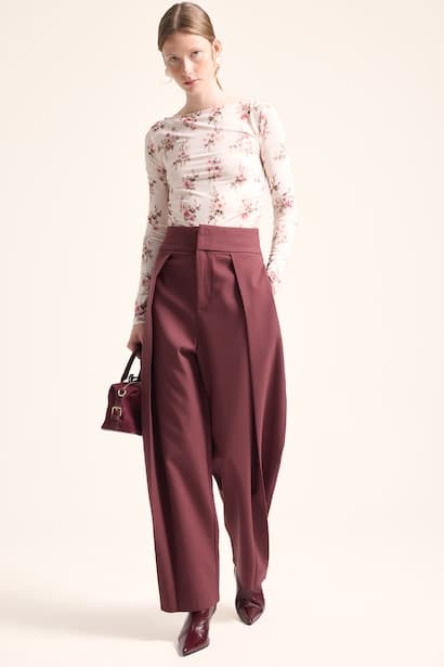 High Waist Balloon Fit Trousers