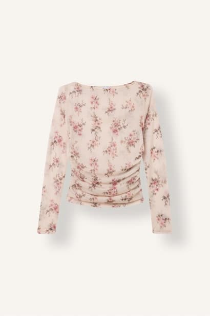 Slim Fit Tulle Long Sleeve T-Shirt (٤)