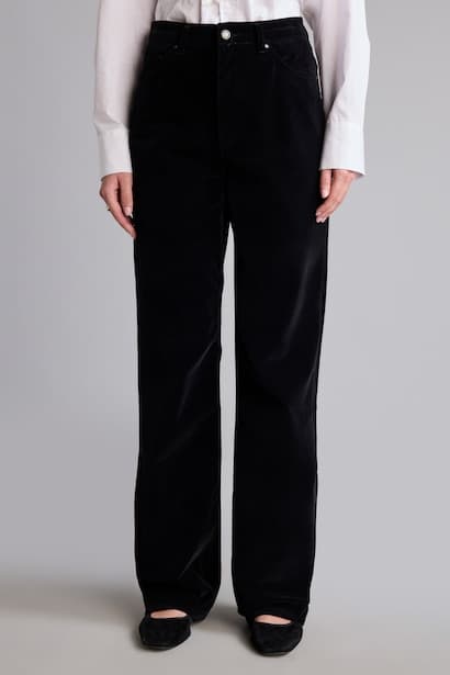Straight Fit High Waist Gabardine Trousers (3)