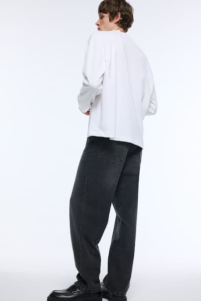 Baggy Fit Wide Leg Regular Waist Jeans Denims (٤)