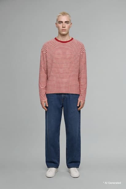 100% Cotton Boxy Fit Striped T-Shirt