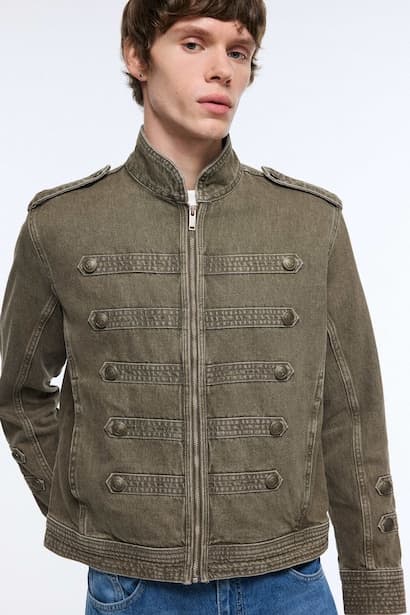 Regular Fit Zip-Up Denim Jacket