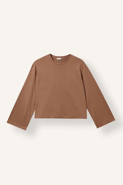 100% Cotton Crew Neck Long Sleeve Basic T-Shirt