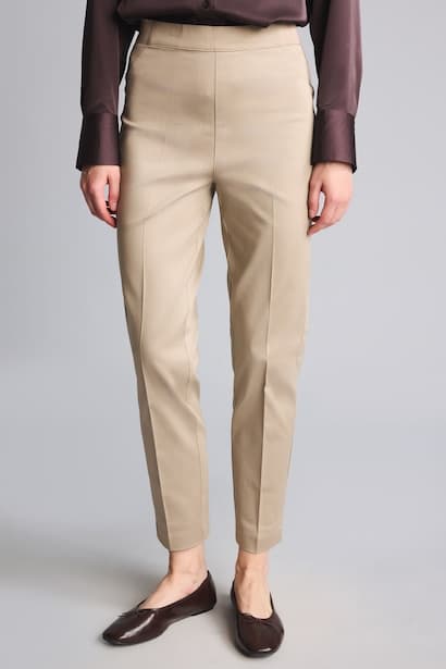 Cigarette Normal Waist Satin Trousers (3)