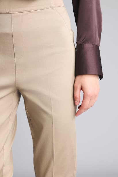 Cigarette Normal Waist Satin Trousers (4)
